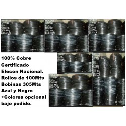 Cable Cat 5e 100% Cobre Elecon NEG p/MTS awg24, SIN identif mts/fts, fab nac