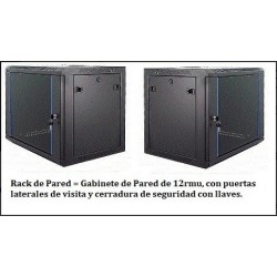 Gabinete Pared 12 rmu Fijo, llaves, C_llaves, Prf45xAnc60xAlt60, Desarmado SIN EXTR, 2 puertas laterales de visita.