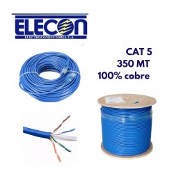 Cable Cat 5e 100% Cobre Elecon AZU p/MTS awg24, SIN identif mts/fts, fab nac