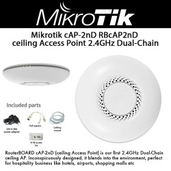 cAP ac MikroTik  Dual Band Dual-Chain 802.11b/g/n/ac, 1PoE In 1PoE Out 802.3af/at, 2.4GHz Wi-Fi4 / 5Ghz Wi-Fi5 1.2Gb