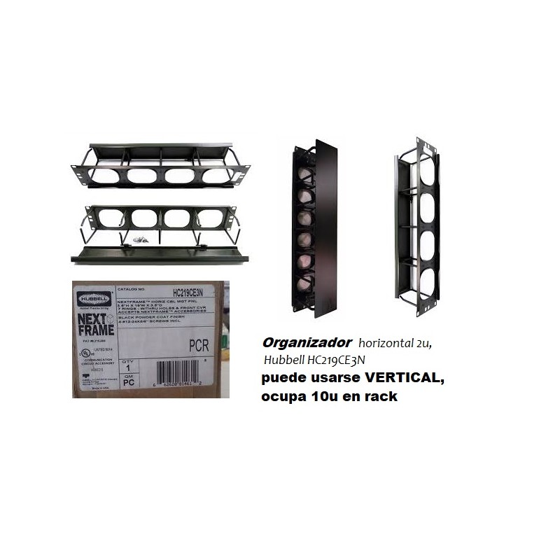 Organizador Horizontal Frontal 2U, Hubbell. c/Tapa, 3.5"x3.5". Organizador Horizontal Frontal 2U, Hubbell. c/Tapa, 3.5"x3.5".