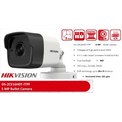 Camara Cañon 5Mpx 3.6mm Hikvision 1/2" PLast Indoor, ExIR 20m, IRcut, OSD, 4en1