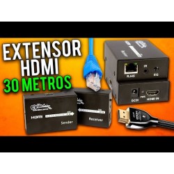 Extensor Pasivo Hdmi - Hdmi Rj45, 30 mts via Utp 100% Cobre. Gtia: 90 dias.