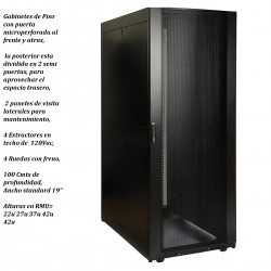 Gabinete piso 45rmu, Prf 110cm Importado 4 Ptas, 1 Microperforada, 4ruedas Extract, 2 tapas laterales, desarmado