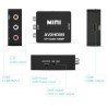 Convertidor RCA Video a Hdmi hembra, Cable power Usb V-1.0, Switch 720/1080px, 2 Audio L/R. Para ver Equipos en video HDMI.