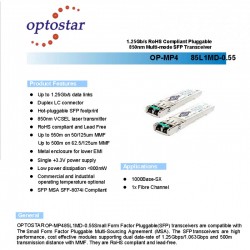 Modulo SFP Monomodo 1.25Ghz, LC, 3Km SM 1310T/1550R. Optostar. Grtia: 90 Dias