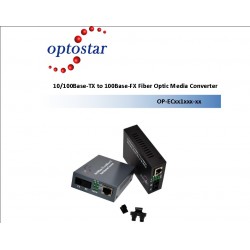 Convertidor de Media Optostar Multimodo SC 10/100Mbp 2Km, 62,5/125, 1310nm.