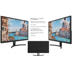 Monitor 32" Led, Vga Dvi Hdmi Hikvision Cornetas. TV In, Bnc In Out, Usb, Audio In Out, Negro, Grntia: 90 Dias