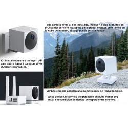 Camara Wifi Exterior Inalamb Kit AP Wyze IR7m, 2.4Ghz, _Sd32Gb, 1080px, p 4cam Mic, 110g, IP65, 2Bat Rec 2.6k. Gtia 30d