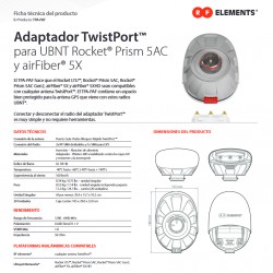 Antena HG Comp Ubiquit Mimos, RF Element Rocket Prism 5AC, Rocket Prism 5AC Gen2, AirFiber 5X y AirFiber 5XHD. Gtia: 90d