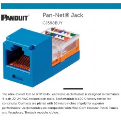 Jack Cat-5e a/b, Minicom Panduit, Azul