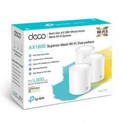 Extensor Mesh Tp-Link WiFi 6, AC1800 2Rj45x 100Mbps, 574/1201Mbps, 5800fts 802.11kvr ac/n/a y b/g/n. Gtia:90 dias