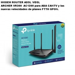 Modem Router Vdsl Adsl Dual band, TpLink 1Lan 3wan, 2.4Ghz_300  5Ghz_867Mbps Vpn, Adsl2 Rj11. Grtia:90d
