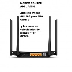 Modem Router Vdsl Adsl Dual band, TpLink 1Lan 3wan, 2.4Ghz_300  5Ghz_867Mbps Vpn, Adsl2 Rj11. Grtia:90d