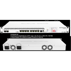 Core Cloud Router 8 Pto Gigabit Mikrotik Consola Serial, Lcd, 2 Sfp_1.25/10Gb, 1U dual PSU Redundant, Usb, 4Gb. Gtia: 90d