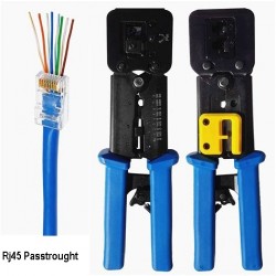 Crimping Tool Rj45 PT, Cat 5e CAT 6 y Rj11. PT es Pass Trought, cuchilla rematador