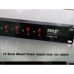 Regleta Electrica 9 AC Switch Indpte, Rack, 1U, 115-230vac Noise filter, 15 Amp, Fuse Reset, Spike y Surge protecction. PDU