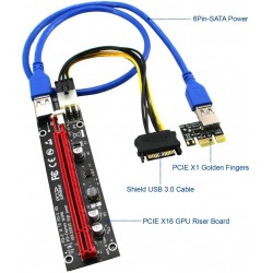 Adaptador PCI-E, Molex 4 Pin, para GPU, Riser Adapter. SIN Garantia.