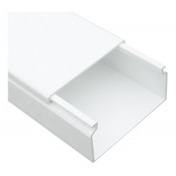 Canaleta 100x40 4", 2M, Blanco, Plastico blanco.