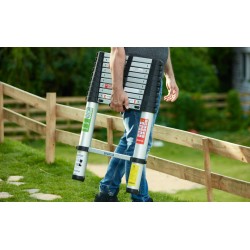 Escalera Plegable 3.2mt, 10 tramos 150k/300Lb, Aluminio, Telescopic, 10.5ft