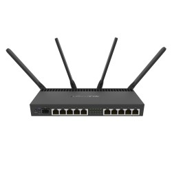 Router Mikrotik Dual WiFi, 1u, 1Poe/Spf Lcd, Usb 3, 3g/4g, 10x Gigab, 1733Mhz 5G RB4011iGS+5HacQ2HnD-IN. Gtia:10dias