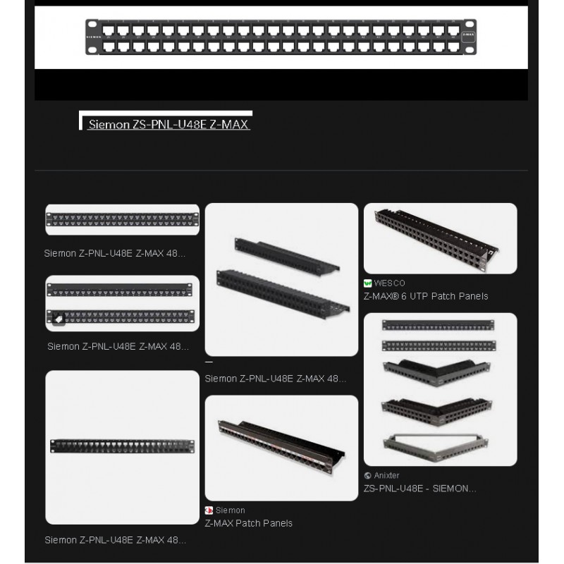 Panel Modular p/48 Ptos Siemon Z-MAX Panel Modular p/48 Ptos Siemon Z-MAX