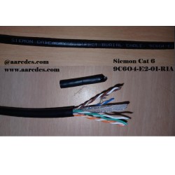 Bobina Siemon Cat 6 Utp con Gel Negro awg23 CMP Chaqueta Burial bajo tierra OSP Planta externa, Reelex, Poliolefina