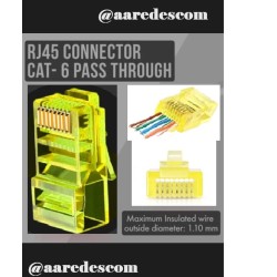 Conector Rj45 Cat 6, 30u Passthroug Amarillo 100u