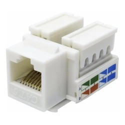 Jack Cat 6, T568-a/b, Blanco, 1 Gbps