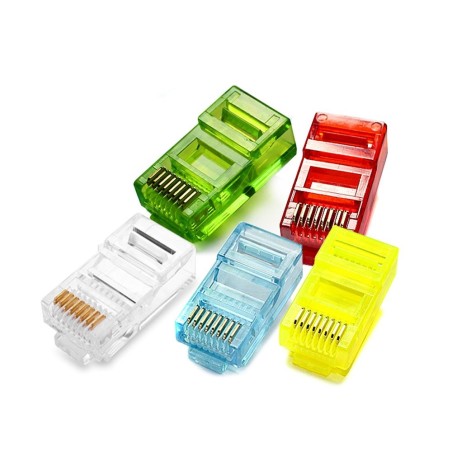 Conector Rj45 CAT 6, 10Gb Blanco Armable, awg 23-26. plastico, cable OD ...