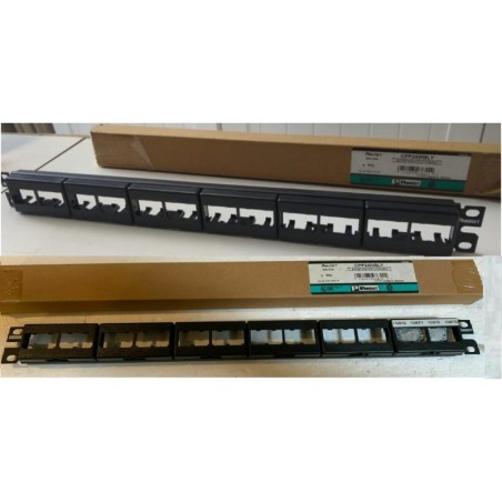 Panel Modular Vacio Angular para 24 ptos CAT 6A / Cat 6, Panduit Frente 45 grados, Ergonomico.