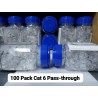 Conector RJ45 PT Passthrough Azul 100u Cat 6 -6A 24awg, Cat 6 23awg 1.1mm DR Doble Fila pines ZigZag ArribAbajo