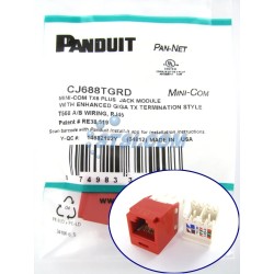 Jack Panduit CAT 6A, Mini-Com® TX6™ Rojo