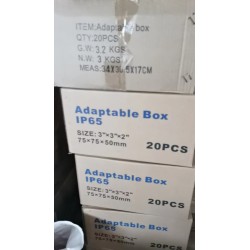 Caja Plástica NEMA IP65, Blanco, Sello de Goma, 4 Tornillos. 75x75x50mm