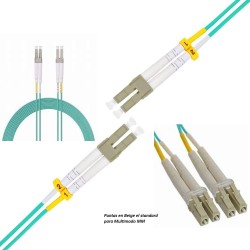 Patch Cord FO MM Lc Lc OM3 10Gb 15M IEEE 802.3, 50/125, 10 Gig, Aqua.