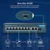 Switch 8 ptos POE mas 2 Gigabit, Desktop 10/100Mbps, Ext 250Mts 10Mbps, Yuanley Max 120w, IEEE802.3af/at, Gtia:10d