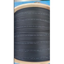 Fibra Optica Drop 2 Hilos, 1Km, Exterior Negro, Monomodo, G.657A2, LSZH, 3xFrp,9/125um, 900um, 1000mt.