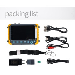 Probador Cctv 5", Vga/Hdmi, 5-8Mpx, 4en1, Dc12vOut Lan Test Rj45, Rs485 Ptz, Usb5v, 1Mic, Cables. SIN Garantia