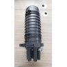 Domo Manga Empalme FO 96 hilos, Vertical, 8 Splice 12 hilos, 1In_4Out Entrad Salid, Negro, Vacia, Atornillada, Silicon, IP65