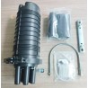Domo Manga Empalme FO 96 hilos, Vertical, 8 Splice 12 hilos, 1In_4Out Entrad Salid, Negro, Vacia, Atornillada, Silicon, IP65