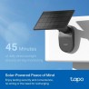 Camara WiFi 2Mpx Panel Solar Tapo TpLink, 1080px, MIC bidi, Sd512Gb, Bat Recargabl, IP65, 2.4Ghz, Cloud, Cable, Gtia:10d