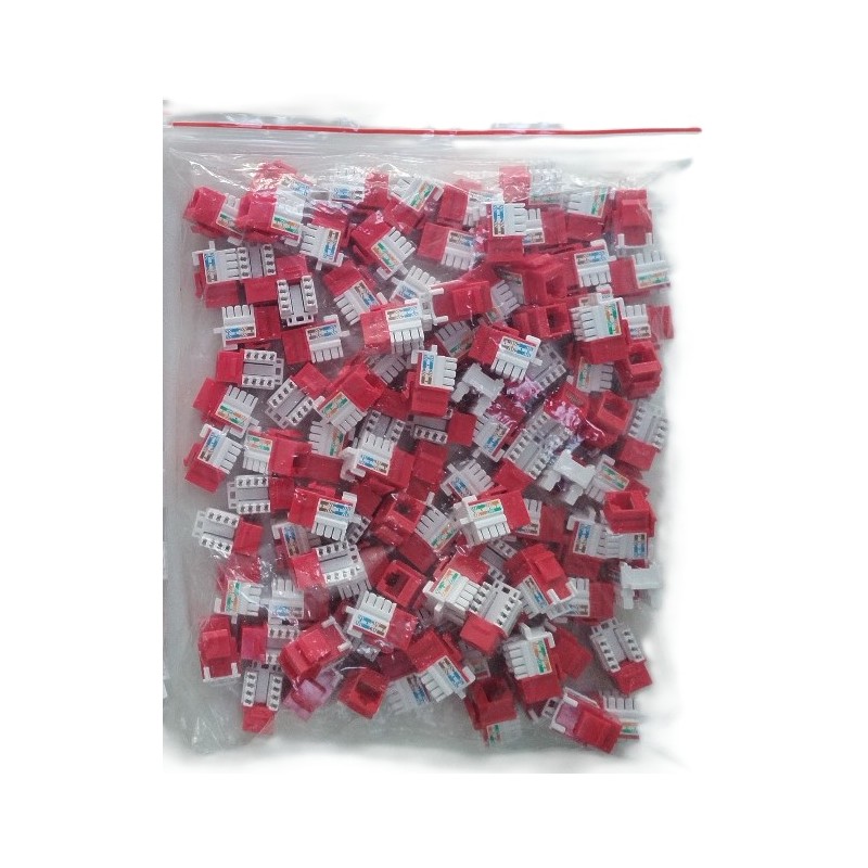 JACK CAT 6, Rj45 568ab Rojo 1G Certificado