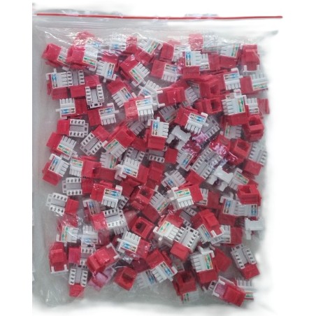 JACK CAT 6, Rj45 568ab Rojo 1G Certificado