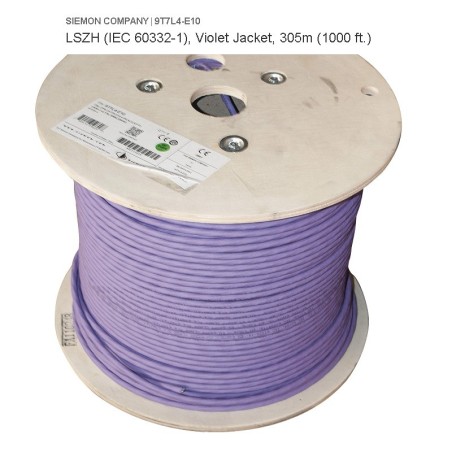 Bobina Siemon Cat 7, 10Gb S/FTP Violeta doble chaqueta, CMZ-00424SIE-10U, awg24, cada par con Foild, norma LSZH