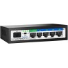 Switch 6 ptos: 4x POE, +1 Gb UpLk 1x SFP Total: 5 Gb, POE Iee802.3af/at, Gtia:10d